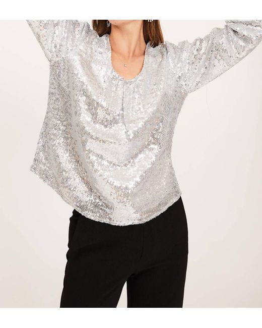 tyler boe White Carter Sequined Top