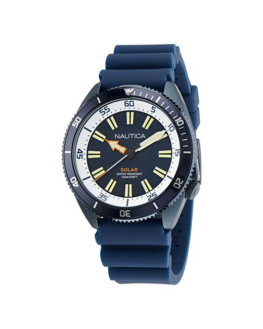 Nautica Blue Vintage Silicone Quartz Analog Watch for men