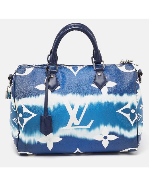 Louis Vuitton Blue Monogram Giant Canvas Speedy Bandouliere 30 Bag
