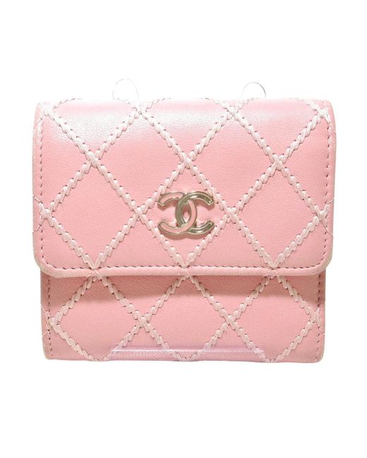 Chanel Pink Ultra Stitch Leather Wallet (pre-owned)