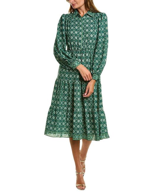 Max Studio Midi Shirtdress in Green Lyst