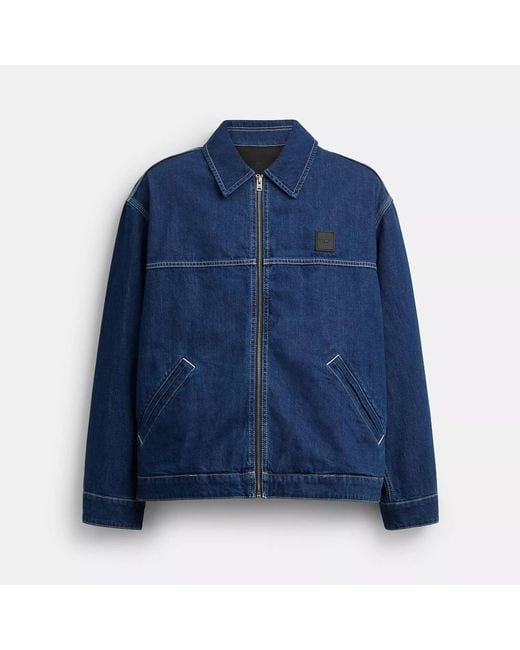 COACH Blue Denim Work Jacket for men