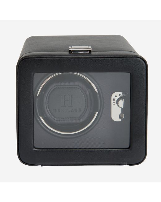 WOLF 1834 Black Windsor Leather Single Watch Winder With Cover for men