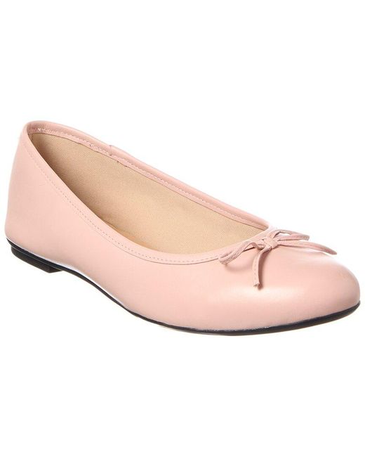French Sole Pink Emerald Leather Flat