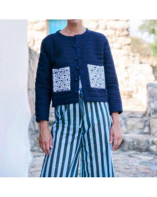 SZ Blockprints Blue Poppy Jacket