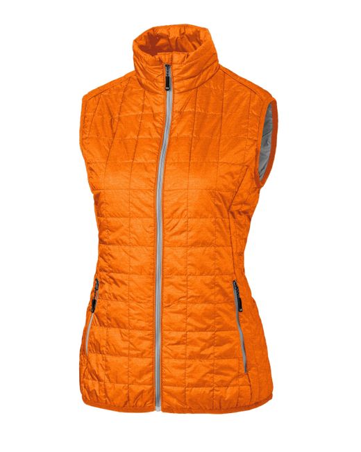 Cutter & Buck Orange Rainier Primaloft Eco Insulated Full Zip Puffer Vest