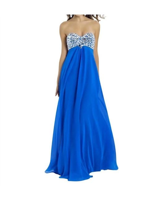 Blush Prom Women's Blue Stones And Crystals Flowy Prom Dress -  www.ice4pros.com.br