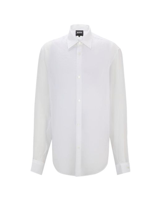 Boss White Regular-fit Shirt for men