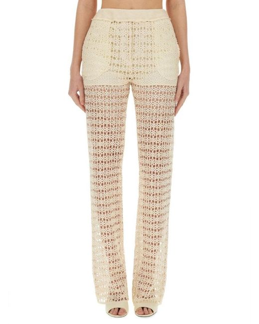 Alysi Natural Wide Macramé Pants