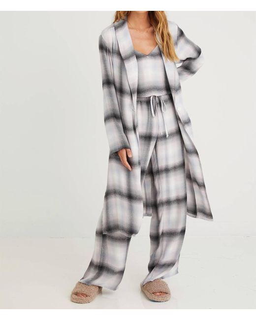 Bella Dahl Gray Long Sleeve Shawl Collar Robe
