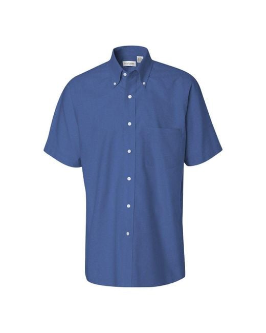 Van Heusen Blue Short Sleeve Oxford Shirt for men