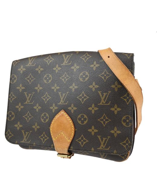 Louis Vuitton Gray Cartouchiere Canvas Shoulder Bag (pre-owned)