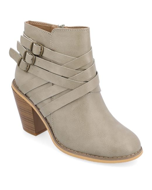 Journee Collection Brown Wide Width Strap Bootie