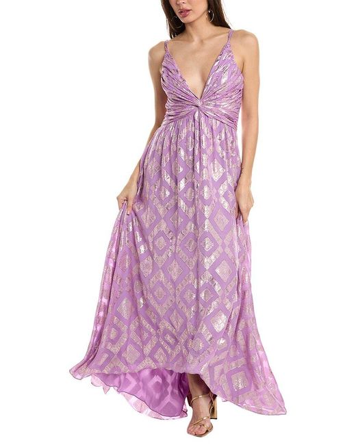 Ramy Brook Purple Toby Silk-blend Gown