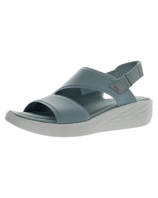 Ryka Blue Slingback Ankle Strap Wedge Sandals