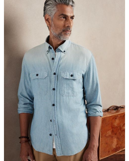 Banana Republic Blue Heritage Denim Expedition Shirt for men