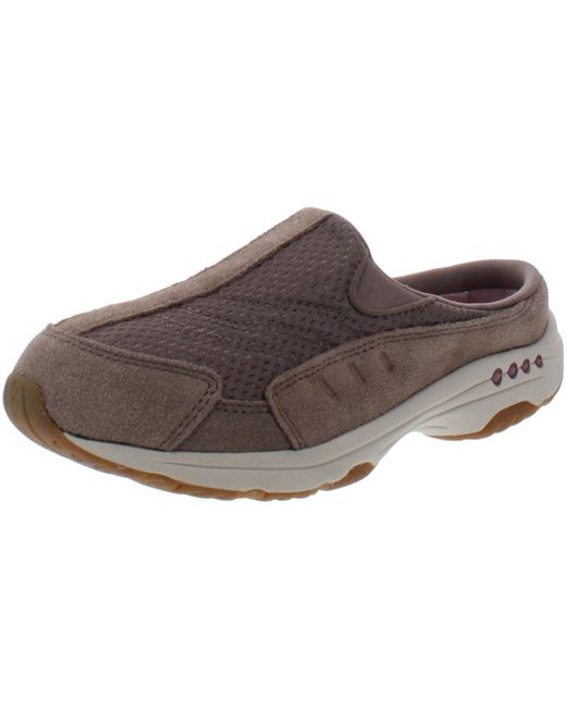 Easy Spirit Brown Travel Time 266 Suede Slip-On Clogs