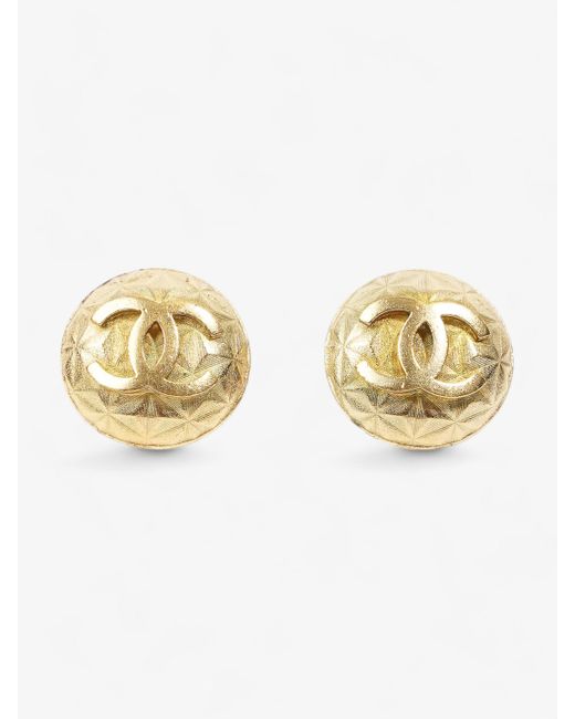 Chanel Metallic Coco Mark 95p Earrings Plated