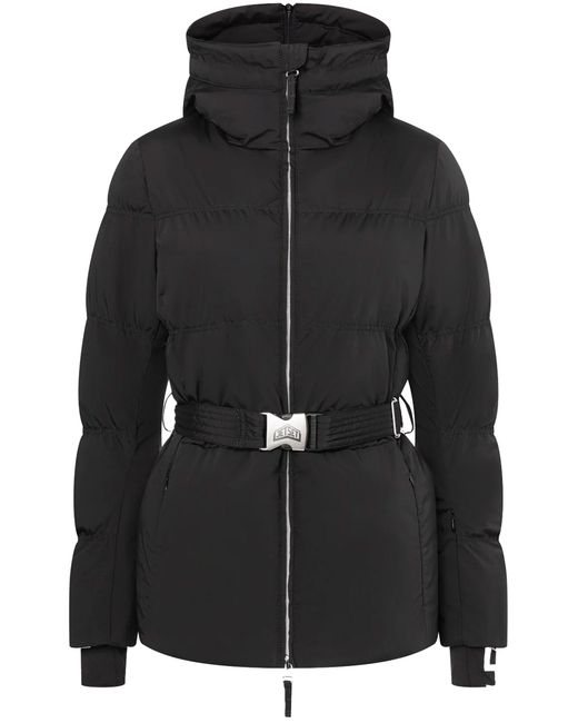 Jet Set Black Chamonix Belted Quilted Jacket