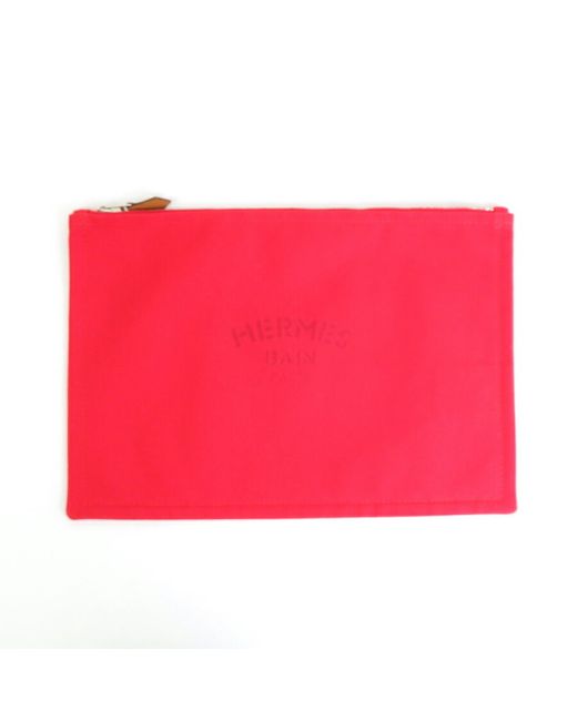 Hermès Pink Neobain Cotton Clutch Bag (pre-owned)
