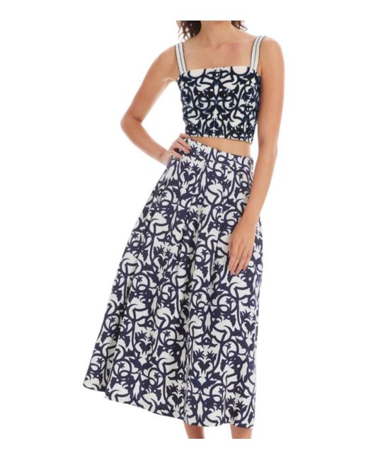 Allison Avery Blue Beaded Tyra Crop Top