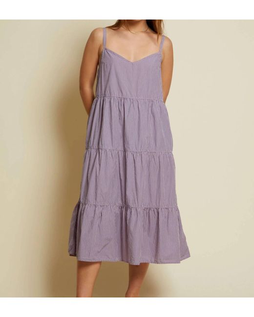 Nation Ltd Purple Aiko A-line Tiered Cotton Tank Dress