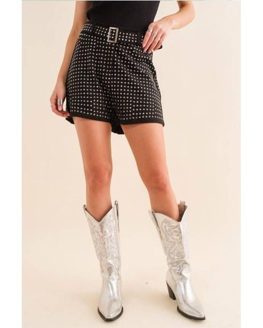 Blue B Black Stretch Studded Short