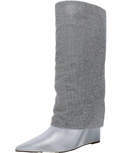Steve Madden Gray Riski Sleek Wedge Heel Synthetic Lining Knee-high Boots