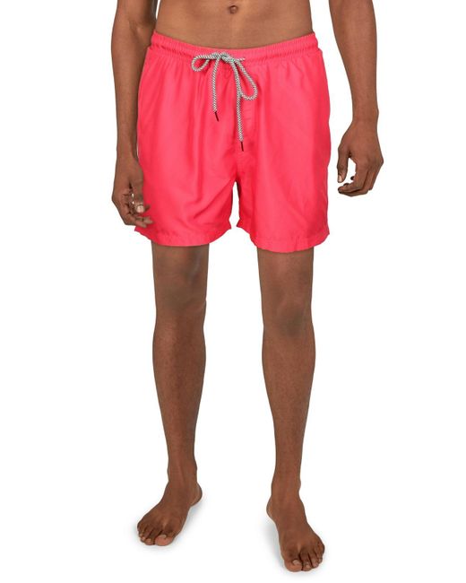 INC Pink Regular Fit Beachwear Swim Trunks for men