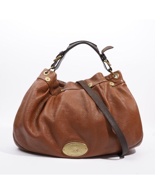 Mulberry Brown Mitzy Hobo Oak Grained Leather Shoulder Bag