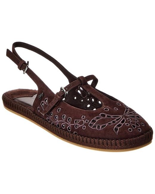Jimmy Choo Brown Amiee Suede Slingback Flat