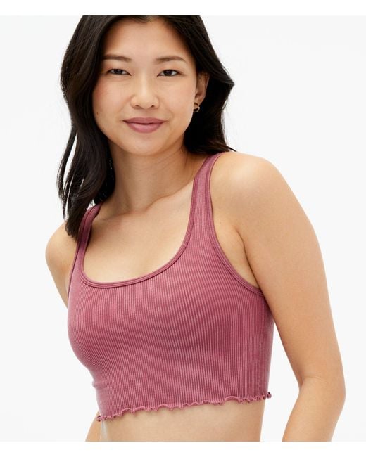 Aéropostale Washed Seamless Square-neck Cropped Tank