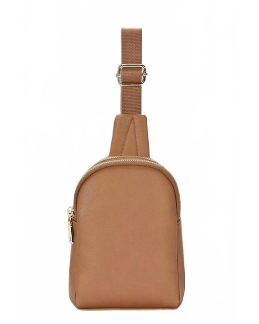 MiMi Wholesale Brown Janice Double Zip Sling Bag