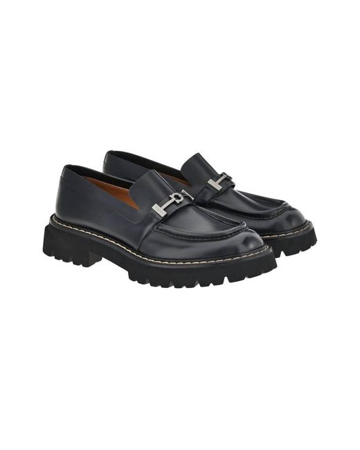 Ferragamo Naval Gancini Ornament Moccasin in Black for Men  display picture 3