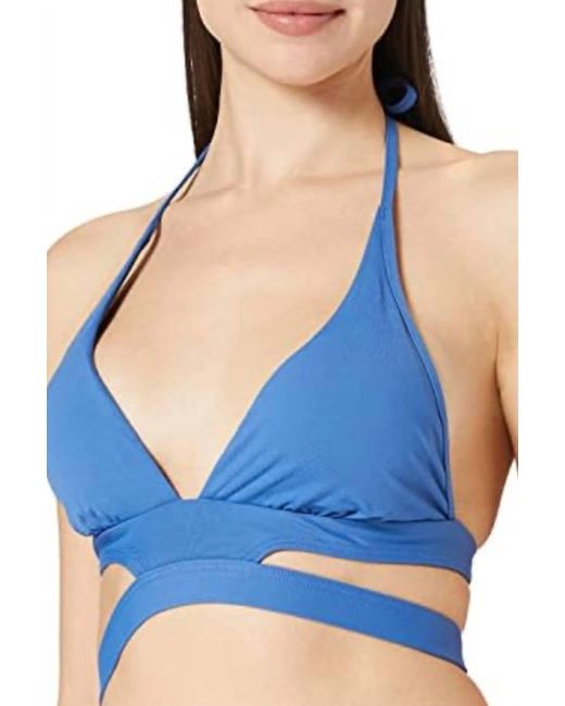 Seafolly Blue Halter Bikini Top