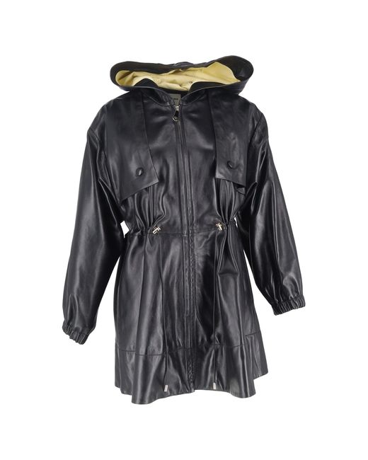 Sandro Sandro Zip-Up Hooded Parka Jacket in Black | Lyst