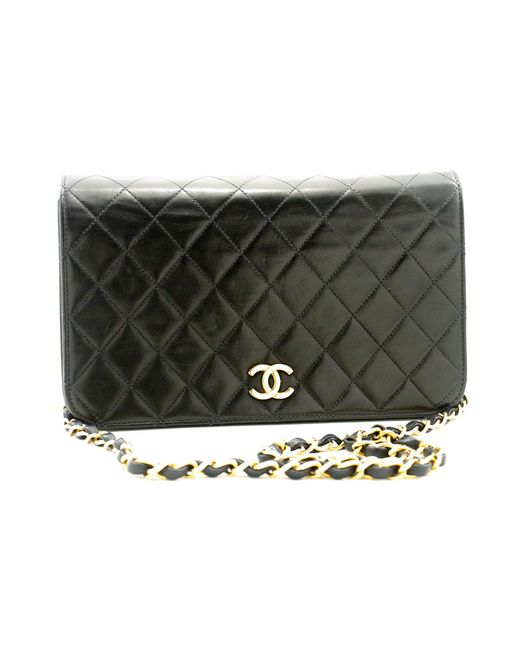 Chanel Black Wallet On Chain Leather Wallet (pre-owned)