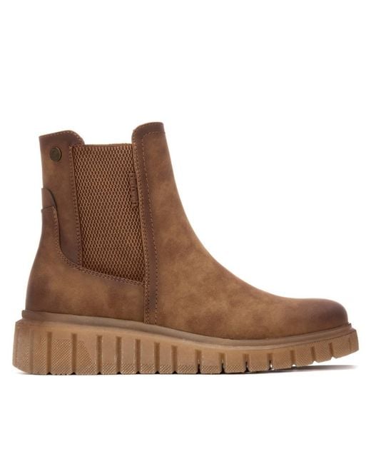 Xti Brown Casual Chelsea Booties Refresh Collection By