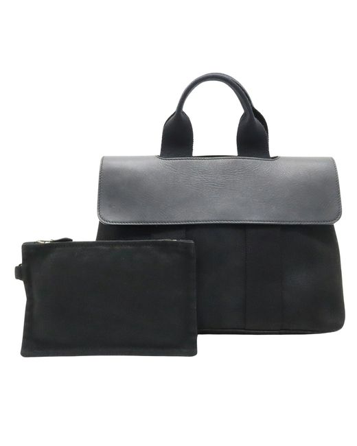 Hermès Valparaiso Canvas Tote Bag (pre-owned) in Black | Lyst