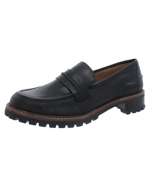 Madewell Black Leather Slip On Loafer Heels