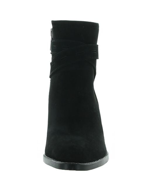 Naturalizer Fenya Strappy Stacked Heel Ankle Boots in Black Lyst