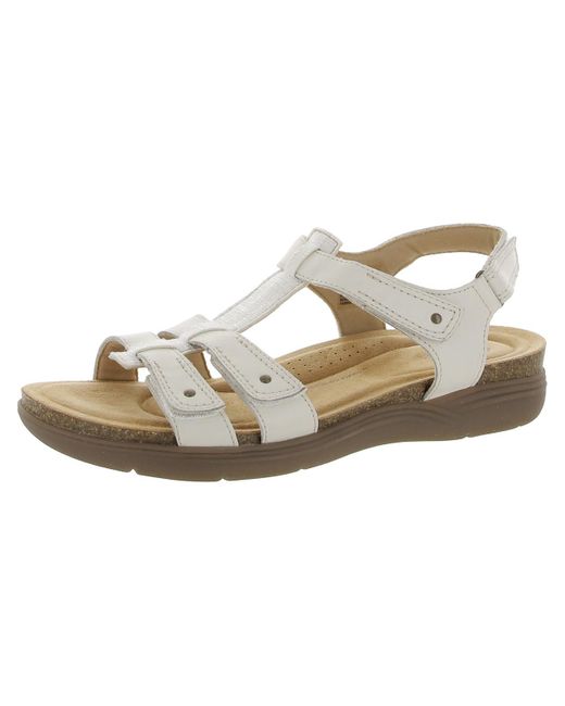 Clarks Metallic April Cove Faux Leather Cushioned Footbed Slingback Sandals