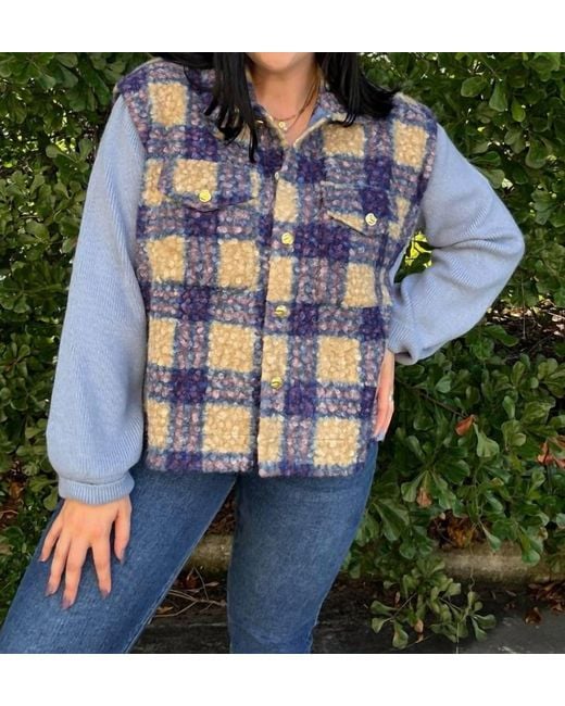 Anniewear Blue Mixed Media Jacket