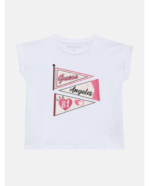 Guess White Chris Banner Tee (7-14)