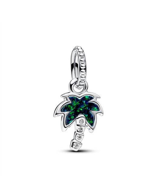 Pandora Green Opalescent Palm Tree Dangle Charm