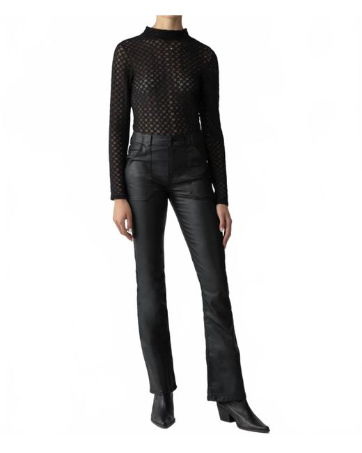 Tatum Cap Sleeve Mock Neck Top - Black