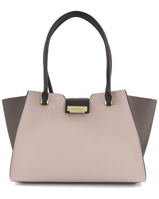 Zac Posen Eartha Medium Leather Tote in Natural | Lyst