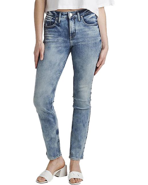 Silver Jeans Co. Blue Avery High Rise Curvy Fit Straight Leg Jeans