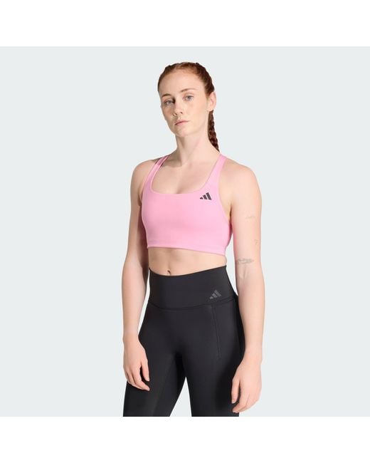 Adidas Red Optime Workout Medium Support Bra