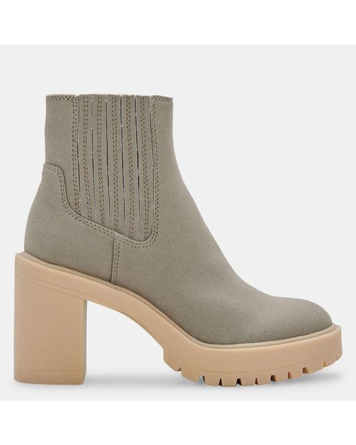 Dolce Vita Gray Caster Booties Sage Canvas